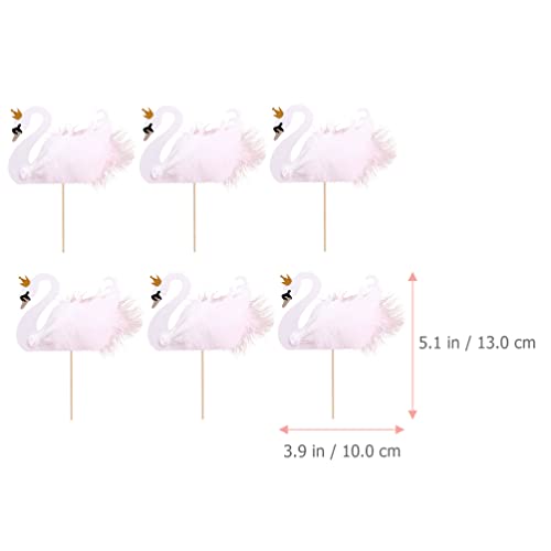 Abaodam Cupcake de Cisne de 6 Pacote Decoração de Bolo de Decoração de Alimentos para Crianças Mater