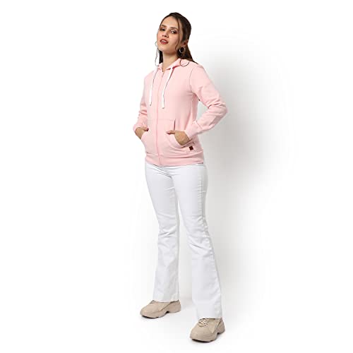 Image of PINACOLADA Women Stylish Zipper Sweatshirt Regular Fit for Casual Wear | Full Sleeves | Cotton | Sweatshirt Crafted with Comfort Fit and High Performance for Everyday Wear