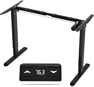 HAIAOJIA Height Adjustable Standing Desk Frame Electric Sit Stand Desk 2 Stage Heavy Duty Stand Up Desk Base for Home/Office - Frame Only, Black