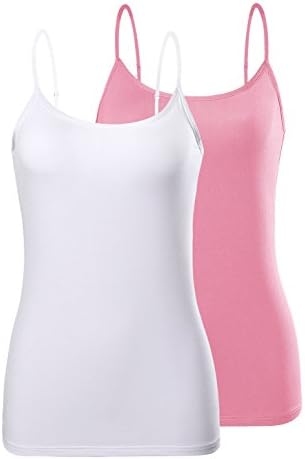 Air Curvey 2&4 PCS Basic Camisole for Women Cami Tanks Adjustable Spaghetti Strap Tank Tops