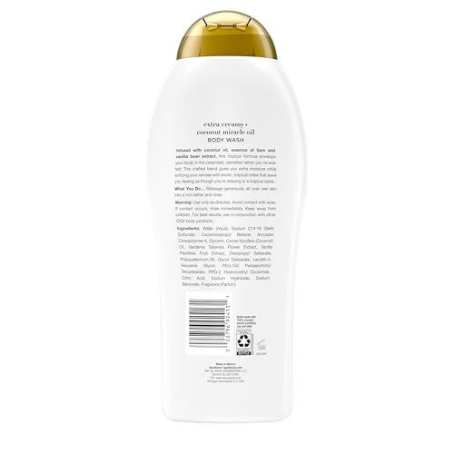 OGX Extra Creamy + Coconut Miracle Oil Ultra Moisture Body Wash, 19.5 Fl Oz - Image 5
