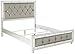 Global Furniture USA QB Riley Tufted Bed, Queen, Silver