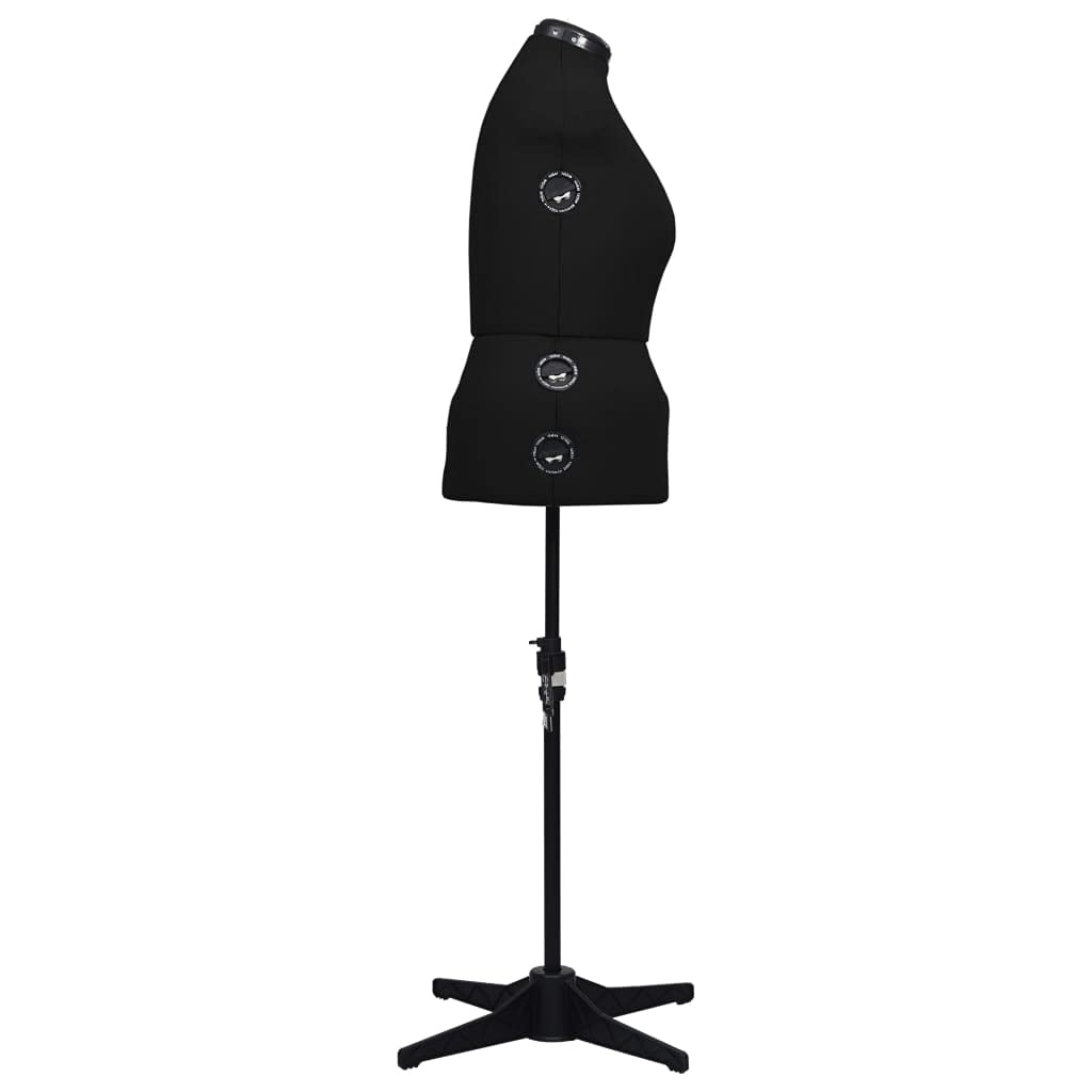 vidaXL Maniquí de Sastre Ajustable Mujer Diseñadores de Moda Tiendas de Ropa Abrigos Vestidos Chaquetas Costurero Negro Talla L 44-50