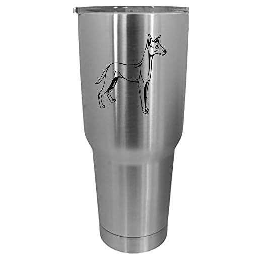 Podenco Canario Dog Themed Etched 30oz Stainless Steel Tumbler