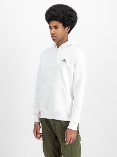 Alpha Industries Herren Basic Hoody Small Logo, White, S – Ansicht 5