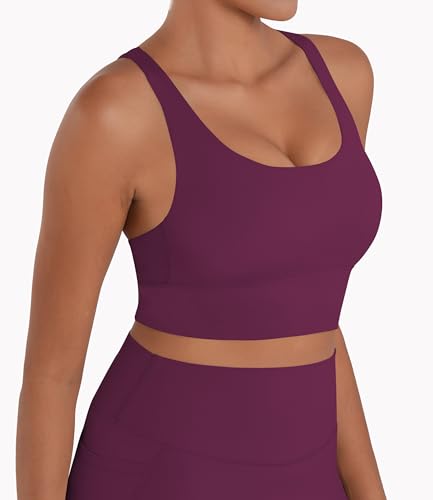 Image of Sunzel Sunzfly Sports Bra for Women, Scoop Neck Crisscross Back Padded Low Impact Bras Tops for Workout Yoga Gym