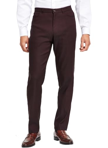 Tommy Hilfiger Mens TH Flex Twill Stretch Casual Trouser Pants, Red, 34W x 32L