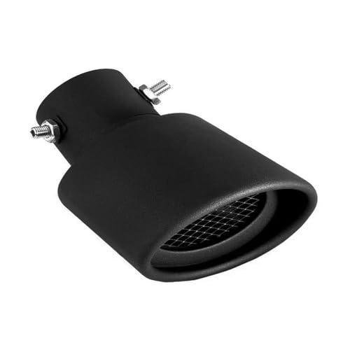 tpnidaii 車外用品 下向き式 マフラー カッター 排気管 エキゾーストチップ マフラー パイプ テールパイプ径38-53mm適応 口径2.5インチ 大口径 斜めカット 外装 パーツ ドレスアップ カスタム ステンレス製 メッシュ付き (ブラック)