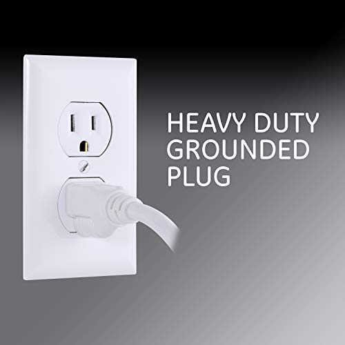 Ge 6-Outlet Power Strip, 12 Ft Extension Cord, Flat Plug, Grounded, Integrated Circuit Breaker, 3-Prong, Wall Mount, Ul Listed, White, 45195 #TOP3