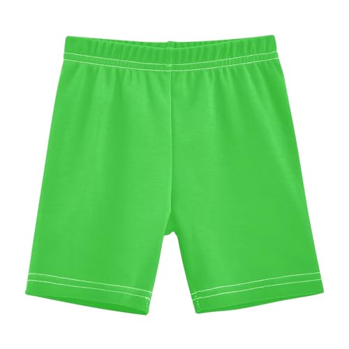 CHIFIGNO Girls' Bike Shorts Lime Green Cartwheel Shorts Breathable Under Dress Dance Short Girls Clothes Size 6