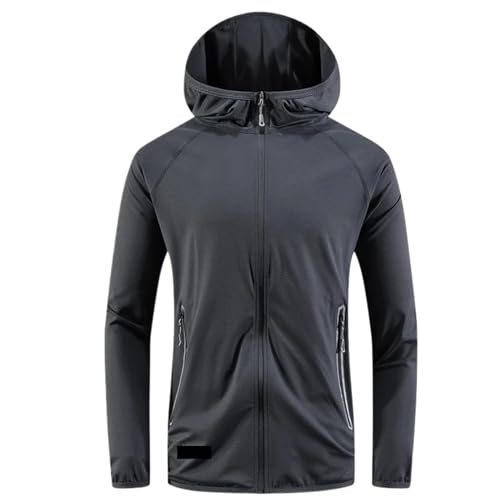 Veste coupe-vent de protection solaire plage veste d'été anti-UV légère pour homme noir M