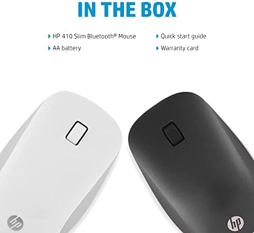 HP 410 PC Mouse with Bluetooth Connection, compatible with Chrome, up to 2000 DPI, 3 Buttons, Scroll Wheel, Up to 12 Month Battery, Black