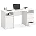 Produktbild KOMTO Schreibtisch mit Schubladen - Oslo 145 x 65 x 76 cm Moderner Schreibtisch Weiß Bürotisch Computertisch Arbeitstisch Büro PC-Tisch Kinderschreibtisch mit Stauraum