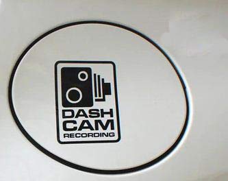 ISEE 360® Dash Cam Recording Car Warning Sticker Styling Window Decals Decoration Black L x H (7.00 cm X 9.00 cm)