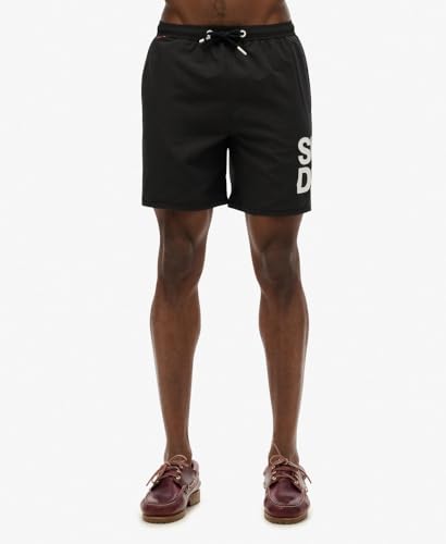 Superdry Para Hombre. M3010247A BañAdor De 43,2 Cm Con Logotipo Sportswear Negro (L), Beachwear, PoliéSter Reciclado, Sostenible - 5