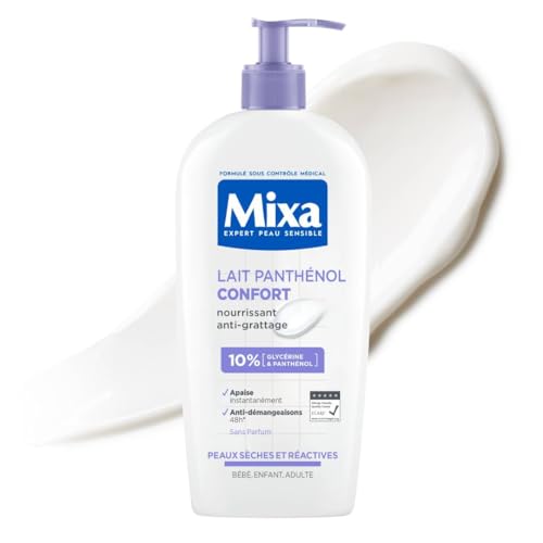 Mixa Loción Corporal Panthenol Comfort para Piel Atópica,10% Glicerina y con pantenol, Calma el Picor. Apto para Pieles Sensibles y Niños. 400ml