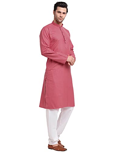 Image of KRAFT INDIA Men Cotton Striped Kurta Pyjama Set