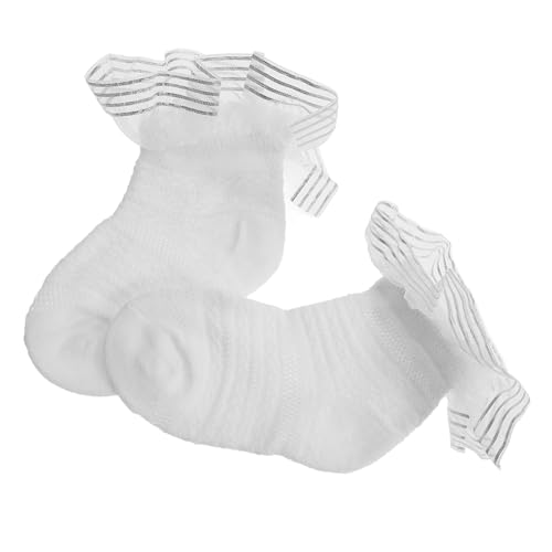JEWEDECO Infant White Lace Socks Soft Cotton Baby Dance Performance Girls Toddler Socks