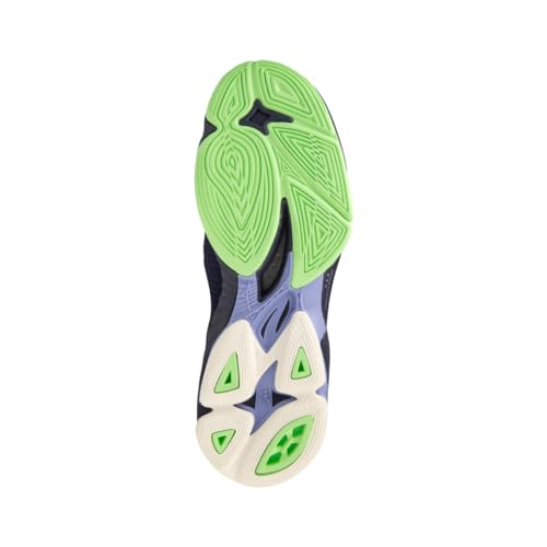 Image of Mizuno Wave Lightning Z7 Volleyball Shoes for Men & Woman Ideal for Indoor Games (Badminton, Tennis, Volleyball, Squash, Handball) Volleyball Shoes Evening Blue + Techno Green + Iolite