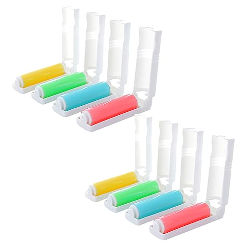 GOOHOCHY 8pcs Reusable Washable Lint Rollers Foldable Sticky Hair Remover for Clothes Carpets and Furniture Multi-Color Yellow Green