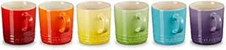 Le Creuset Zestaw kubków z uchem, 6-częściowy, każdy po 350 ml, kamionka, wysokość 12 cm, tęcza
