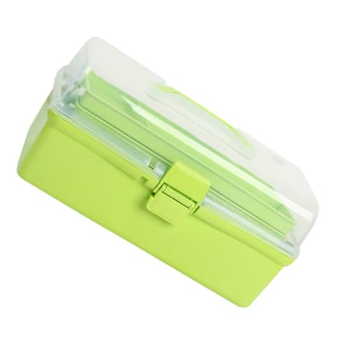 Supvox 3 Lagiger Tragbarer Malerwerkzeugkoffer aus Robustem Kunststoff Multifunktionale Aufbewahrungsbox In Hellgrün Handlicher Kunststoff Aufbewahrungskoffer für Schüler