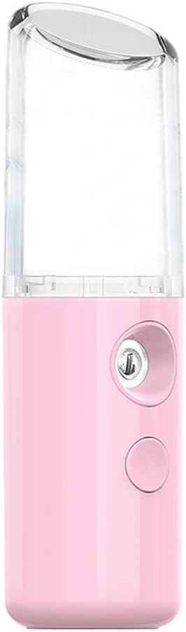 Portable Facial Mister Cool Atomization | USB Rechargeable Nano Spa Steamer for Women | Hydrating Facial Mist for Skin Care and Eyelash Extension - Pink