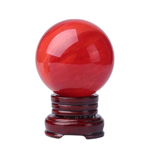 Sphere en cristal rouge de decoration Feng Shui pour harmoniser votre bureau ou espace yoga