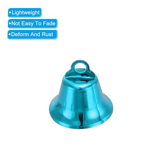PATIKIL Mini Craft Bells, 50 Pcs Jingle Bells 0.6" Metal Hanging Bells for DIY Party Wedding Home Decoration Christmas, Blue - Image 3