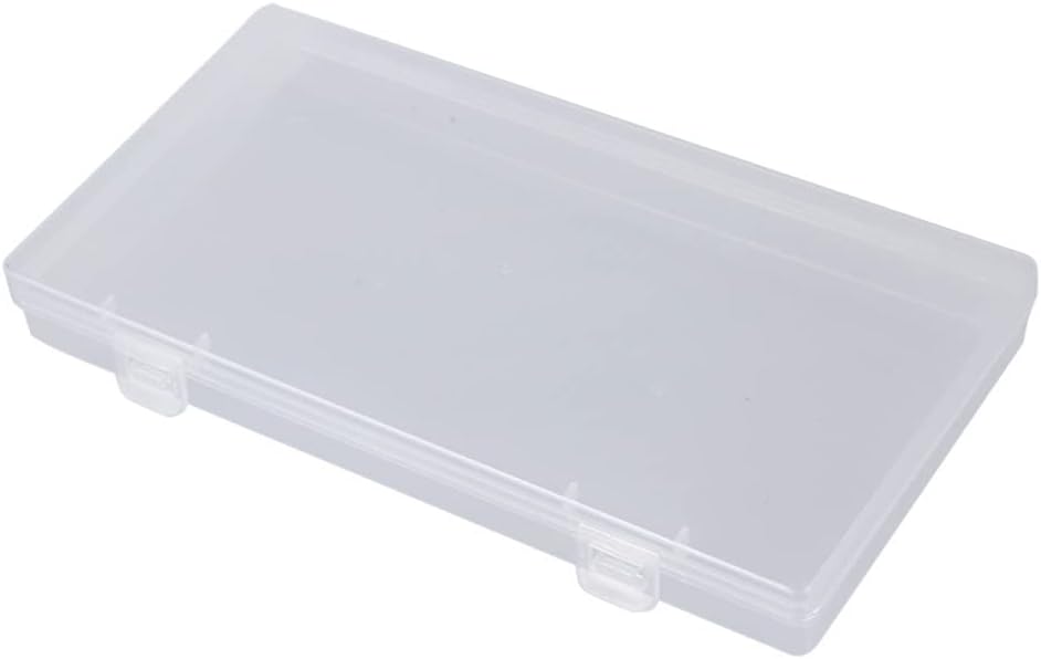 Caja de almacenamiento rectangular transparente con doble cerradura, 7.7 x 3.9 x 9.9 pulgadas, contenedores de plástico con tapa con bisagras, almacenamiento clasificado para mantener la casa ordenada