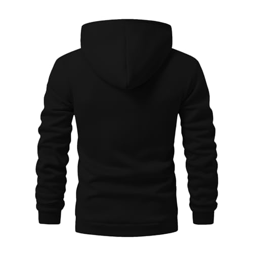 Zip Up Hoodie Men Plain Quarter Zip Pullover Warm Hoodie Drawstring Hooded Sweatshirt Fall Sweater With Pockets3