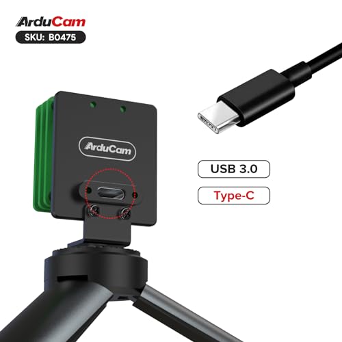 Arducam USB 3.0 Camera, 64MP USB Camera Module, 120fps High-Speed Webcam with 84°(D) Motorized Focus Lens and Metal Case, Compatible with Windows and Linux OS