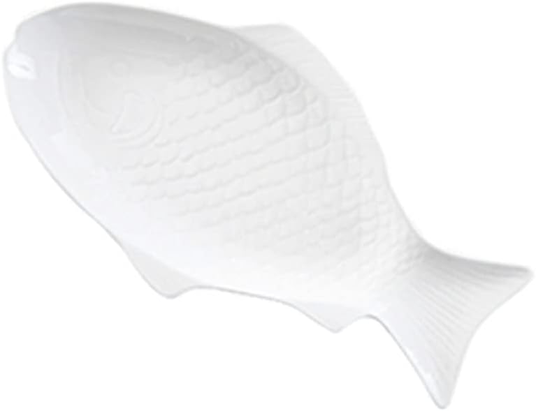 OSALADI Fish Shaped Plate Salad Bowl Dessert Bowl Seasoning Serving Bowls Appetizer Bowls Mixing Bowls for Home Restaurant Buffet White