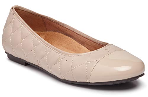 Vionic Women's Spark Desiree Ballet Flat - Ladies Flats with Concealed Orthotic Arch Support Nude 6.5 W US2