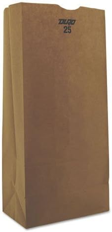 BAGGK25500 25# Paper Bag, 40-Pound Basis Weight, Brown Kraft, 8-1/4 x 15-7/8, 500-Bundle
