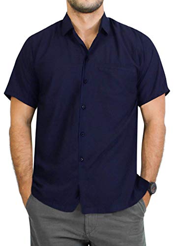 La Leela Men's Relaxed Casual Short Sleeve Aloha Hawaiian Shirt 3Xl Work From Home Clothes Men Pack Of 2 #TOP5