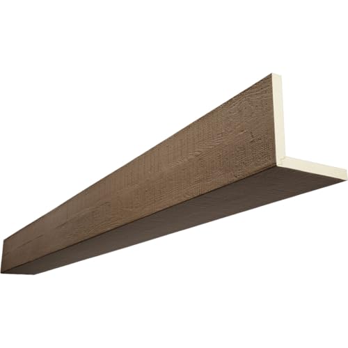 Timberthane Rough Cedar Faux Wood Beam, 2-Sided (L-Beam), 10"W x 6"H x 120"L, Honey Wheat Finish