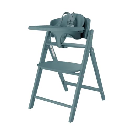 cybex サイベックス クリック&フォールド 3-IN-1 キッズチェア ハイチェア 折りたたみ 持ち運び 子供 椅子 木製 メーカー2年保証 3歳から 大人まで 長く使える 高さ調節 北欧 スタイリッシュ 正規品 (ストーンブルー 3-IN-1)