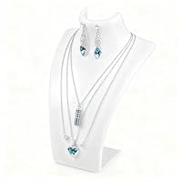 Jewelry Display Bust Stand, Acrylic White Necklace Earring Bracelets Display Stand Lightweight Pendant Chain Bust Display Holder for Home Jewelry Showcase, Boutiques(13.8 x 21.5cm)