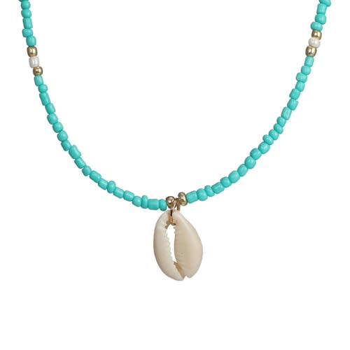 Preisvergleich Produktbild Holibanna Natürliche Muschelschale Halskette Boho Style Handgemacht Halsschmuck Blau Choker Halskette Für