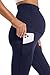 V VOCNI Maternity Leggings with Pockets Over The Belly Thermal Winter Workout Fleece Lined Leggings for Women Navy XX-Large