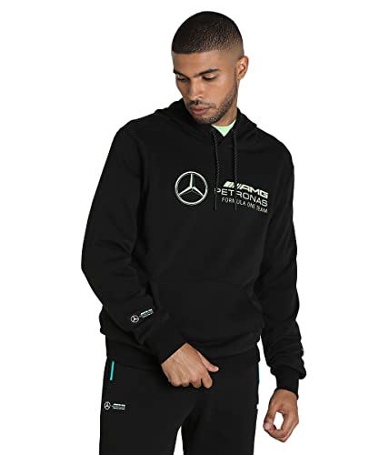 Image of MERCEDES AMG PETRONAS Puma Hoodie Green Logo - Black