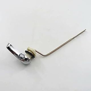 Universal Toilet Tank Flush Lever Side Mount Toilet Handle Replacement kit with Chrome Finish Toilet Flush Handle Plastic ...