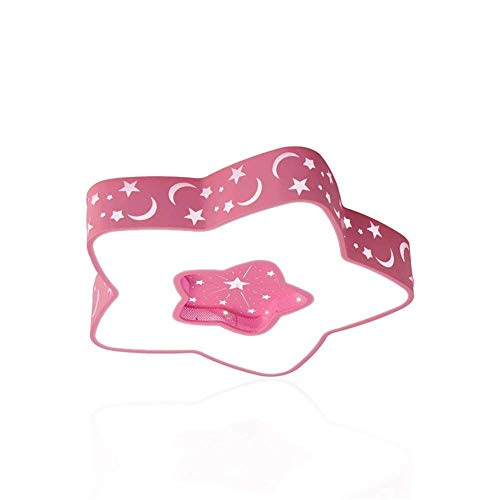Preisvergleich Produktbild Schlafzimmer-Deckenleuchte - moderner minimalistischer kreativer Junge-Stern-warme Kinderzimmer-Lampen-Karikatur geführte Lampe mit Fernbedienung - unpolares Dimmen XYJGWXDD (Color : Pink)