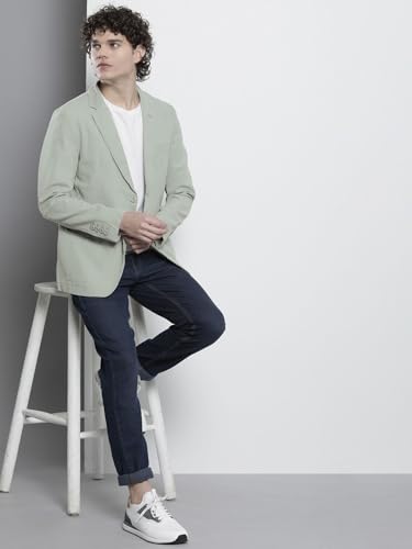 Image of The Indian Garage Co Men Slim Fit Solid Single Breasted Blazers