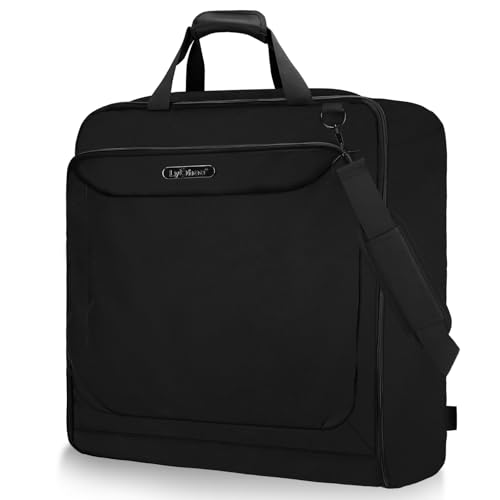 Lychee Travel Garment Bag -Suit Bag for L up to 4XL Suits -Suitable for both crossbody and hand-held use -Suit Case for Business trip with Hook -Clothing bag without folds