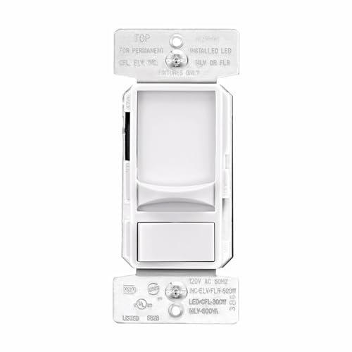 Image of Eaton Electrical - Sul06p-w - Eaton Slide Dimmer,300w Led-600w Halogen,#14-12 Awg, Residential /Light Commercial, Flush, 120v,white,66 Hz, Mark 10 Flourescent,single-pole, Three-way,1,2,3+,
