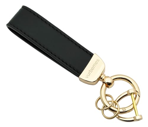 Image of Leather Wristlet Keychain Car Key Chain Holder with Anti-Lost D Ring, Key Fob Wristband for Women