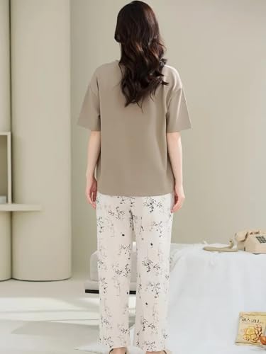 Image of Louis Luxe Womens Korean Night Dress || Full Pyjama Set || Korean Nightsuit ||Women Nightwear ||Round Neck Full Sleeve Nightsuit || Loungewear || Everyday Nightdress (ND-12)