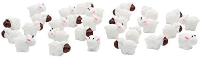 X Hot Popcorn 30 Pcs Miniature Sheeps Mini Garden Herd of Sheeps Moss Micro Landscape Decoration DIY Resin Home Decor Animals Micro Fairy Garden(15Male Sheep+ 15Mother Sheep),Sheep